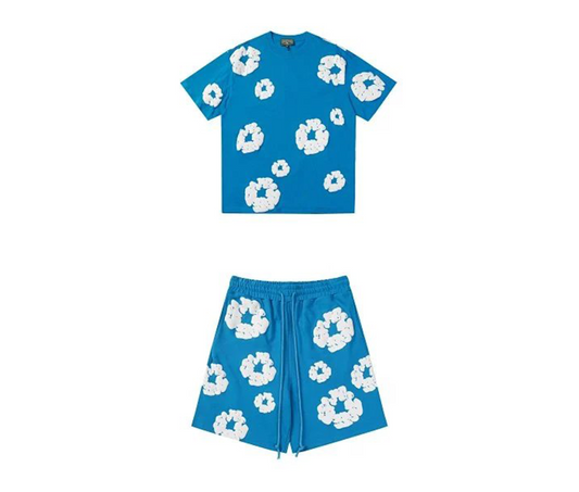 Denim Tears Short Suit Light Blue and White