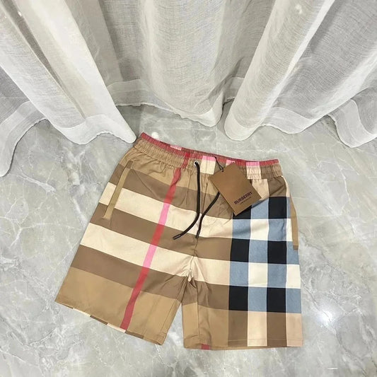 CHEQUERED - SHORTS BEIGE