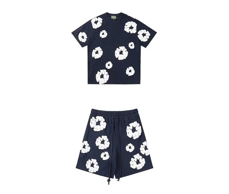 Denim Tears Short Suit Dark Blue and White