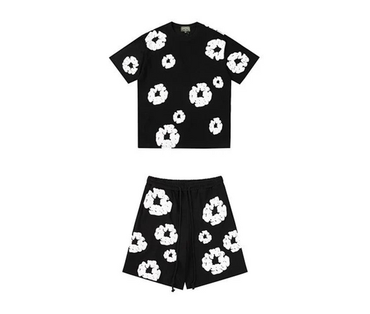 Denim Tears Short Suit Black and White